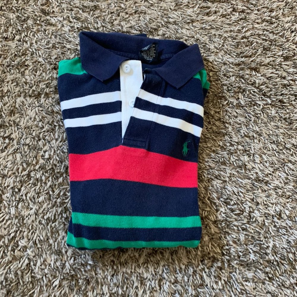 Striped Ralph Lauren Polo Green Logo Small